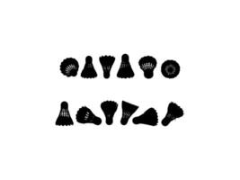Set of the Badminton Shuttlecock Silhouette, can use for Sport News, Logo, Pictogram, Symbol Icon, or Graphic Design Element. vector