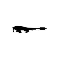 Silhouette of the Jet Fighter, Stealth Bomber Fighter Aircraft, are military aircraft designed primarily for air-to-air combat. Color Editable vector