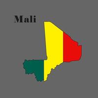Icon vectors map of the country of Mali, flag symbol