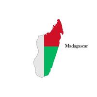 Madagascar country map icon, flag symbol vector