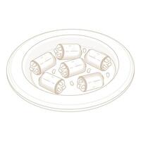 Illustration Logo line art Korean Stick Taffy or Yeot vector