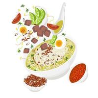 Illustration Logo Clipart Levitation Soto Sapi or Soto Daging Sapi Indonesian Beef Soup vector