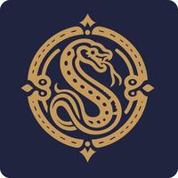 Logo snake simple and elegant vector
