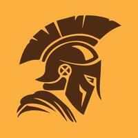 Illustration of a gladiator in silhouette style monochrome vector