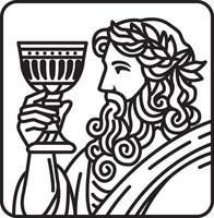 Illustration zeus with style monochrome vector