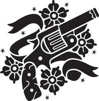 Gun artwork style monochrome vector