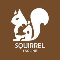 Shilouette the squirrel carrying nuts for a brand logo vector