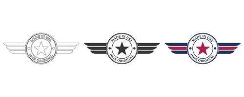 American label for business with wing symbol vector