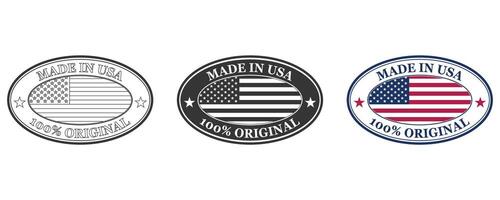 Made in USA badge label design vintage style vector