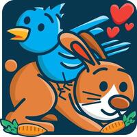 Rabbit and Bird vector