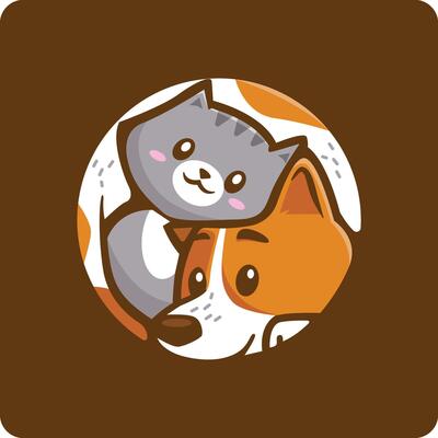 Illustration of dog and cat suitable for a pet shop logoIllustration of dog and cat suitable for a pet shop logo cute