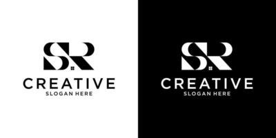 SR or RS initial letter logo design concepy vector