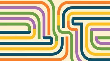 Abstract Trippy Lines Pattern. Cool Groovy Retro Texture vector
