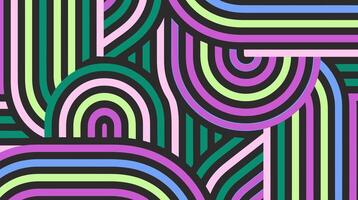 Abstract Trippy Lines Pattern. Cool Groovy Retro Texture. vector