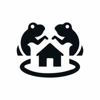 Minimal Frog and House Symbol vector