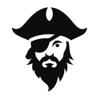 Bearded Pirate Face Cut Out Design vector