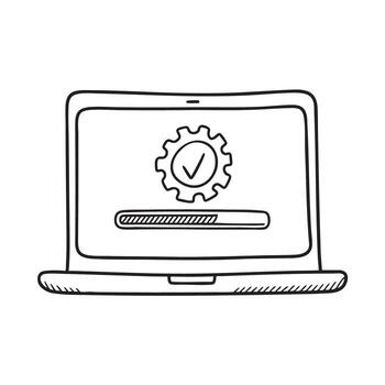 un actualizar Progreso bar desplegado en un ordenador portátil monitor vector