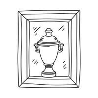 An urn displayed at the heart of a framed recess vector