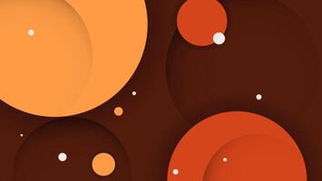 Overlapping orange and red circles on a brown background. vector