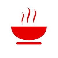 Black single hot soup dish line icon, simple outline fresh side dish soup flat design pictogram, infographic vector