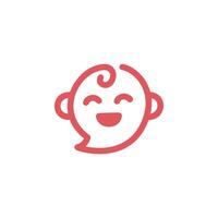 Creative Baby Logo. Colorful Line Style. Baby Spa and Nursery cherry soft vector