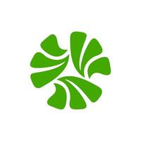 Abstract three leaf logo. leaf icon dynamic green color symbol nature vector