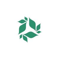 Creative Abstract Leaf Beauty Logo. leaf icon dynamic green color geometric vector