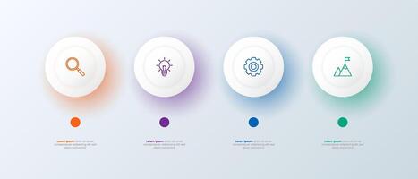Four Step Infographic Process with Icons vector