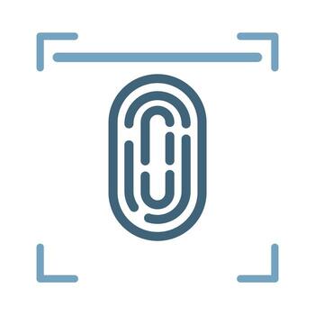 huella dactilar escanear icono, futurista toque carné de identidad tecnología de móvil seguridad para desbloquear dispositivo vector