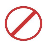 Red prohibition sign. Circle empty ban sign symbol. Red no sign vector