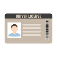 Man driver license plastic card template. Id card vector