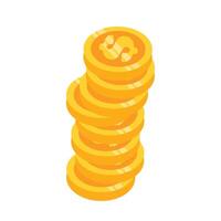 gold coins falling on top of each other. pile of gold coins vector
