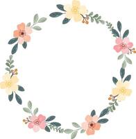 Floral circle wreath design vector