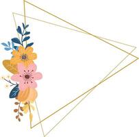 Floral design with geometric frame vector