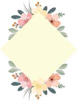 Floral frame with blank center vector