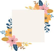 Floral frame with blank center vector