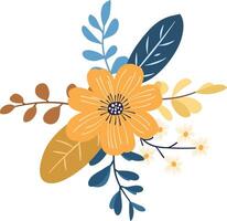 Hand-Drawn Pastel Wildflower Bouquet Ideal for Greeting and Invitation Design vector