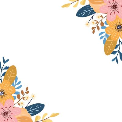 Soft Pastel Wildflower Frame for Wedding Invitations and Greeting Card Decoration