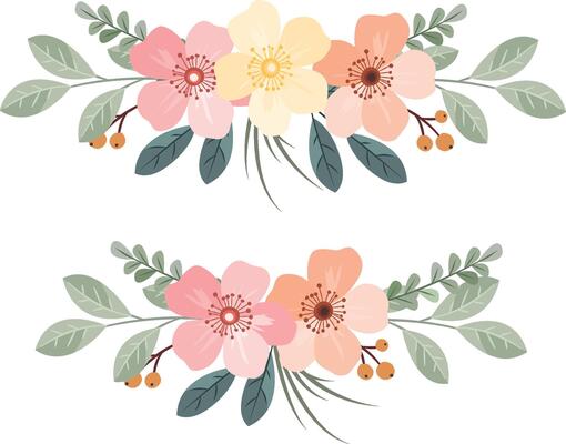 Charming Wildflower Bouquet for Wedding Invitation