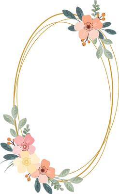 Beautiful Wildflower Frame for Wedding Invitation