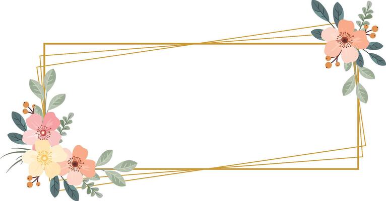 Elegant Wildflower Border for Greeting Cards