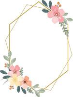Rustic Wildflower Frame with Botanical Elements vector