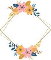 Elegant Pastel Wildflower Frame for Invitations and Greeting Card Decorations vector