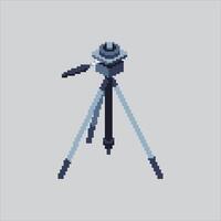 Pixel art Camera Tripod Stand icon Illustration for game design vector