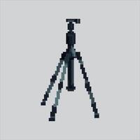 Pixel art tripod for photography vector