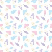 colorful mushrooms and leaves pattern vector