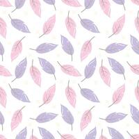Pastel colored leaves pattern design vector