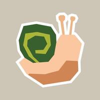 Snail Sticker with a Warm Earthy Flat Color Palette in Cutout Style vector