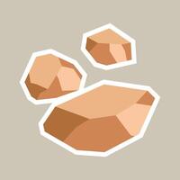 Stone Sticker with a Warm Earthy Flat Color Palette in Cutout Style vector