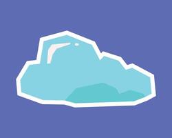 Fluffy Cloud Sticker with Flat Soft Color Palette in Cutout Style vector